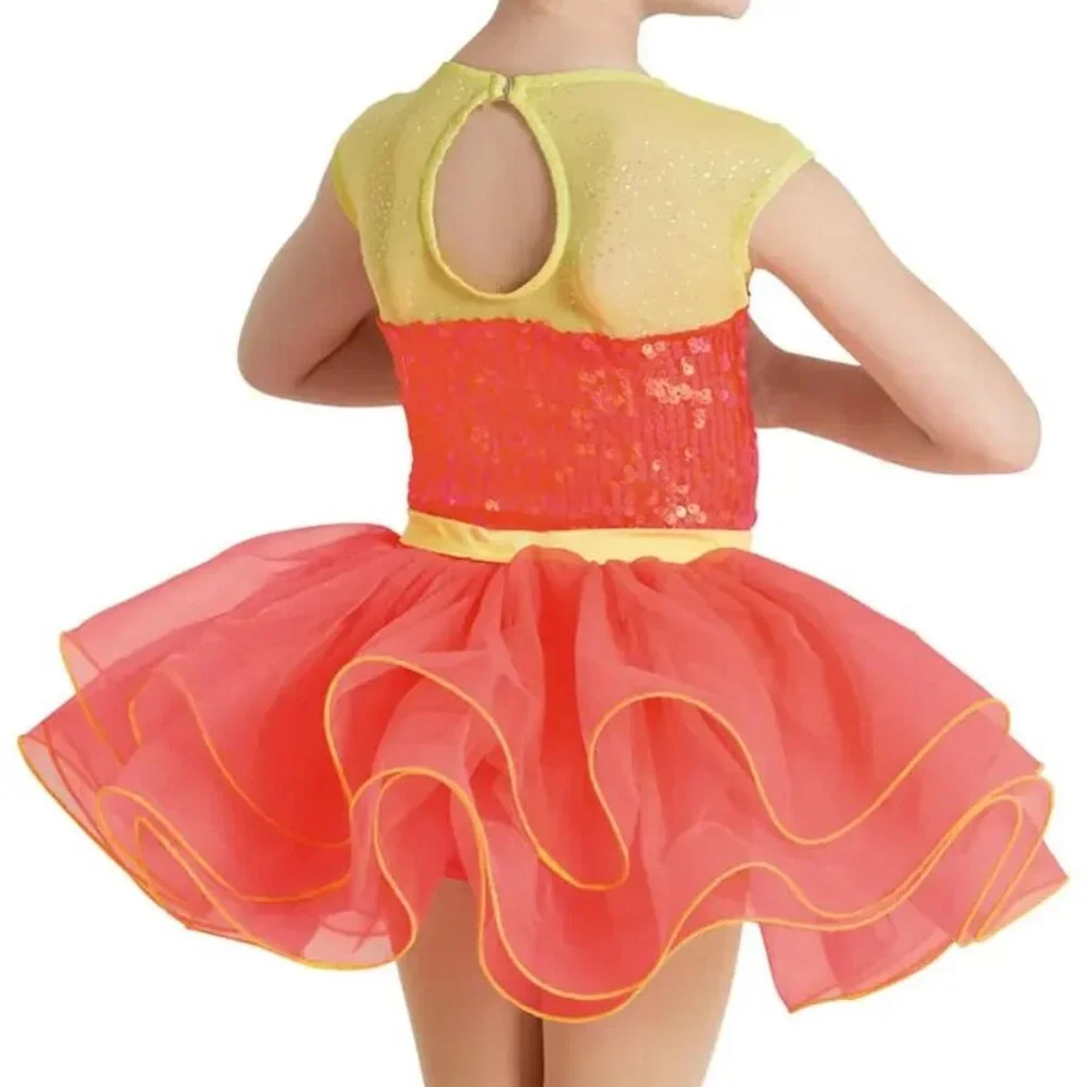 New WEISSMAN Showtime Dance/Costume One Pc Tutu Dress Hot Pink\Lavender S